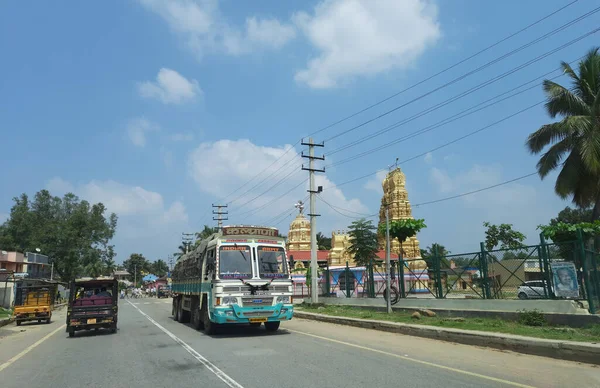 Maddur Karnataka India Oct 2020 Beautiful View Highway Road Village — 스톡 사진