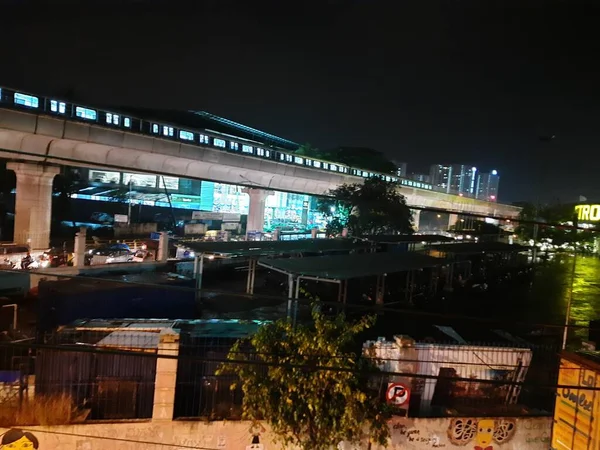 Bangalore Karnataka Índia Nov 2020 Vista Noturna Bonita Yelachenahalli Linha — Fotografia de Stock