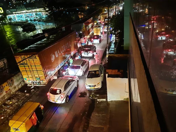 Bangalore Karnataka Índia Nov 2020 Vista Noturna Bonita Yelachenahalli Linha — Fotografia de Stock