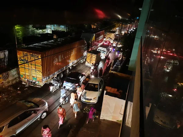 Bangalore Karnataka Índia Nov 2020 Vista Noturna Bonita Yelachenahalli Linha — Fotografia de Stock