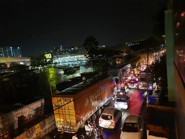 Bangalore Karnataka India Nov 2020 Gyönyörű Kilátás Éjszakai Yelachenahalli Zöld — Stock Fotó