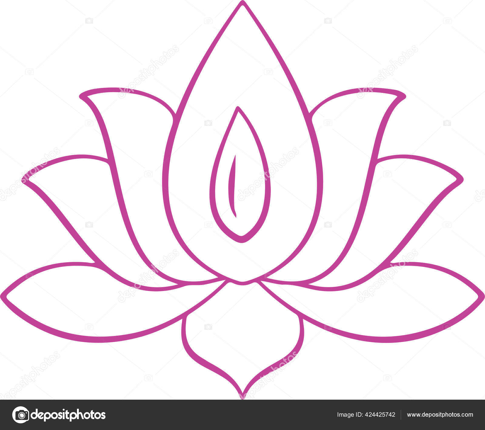 lotus flower outline drawing