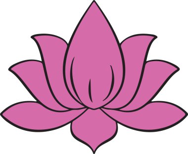 Çizim Hint Lotus Çiçeği ve Desen Düzenlenebilir Çizim