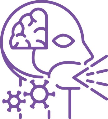 Corona Virüsü İşaretinin çizimi veya çizimi ve Corona Virüsü, İnsan Grubu, Enfeksiyonlar vs. gibi semboller, düzenlenebilir çizim çizimi
