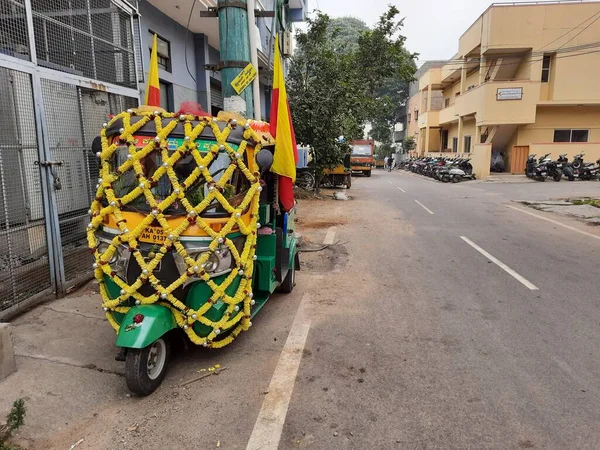 Bangalore Karnataka Indien Nov 2020 Großaufnahme Einer Wunderschön Dekorierten Auto — Stockfoto