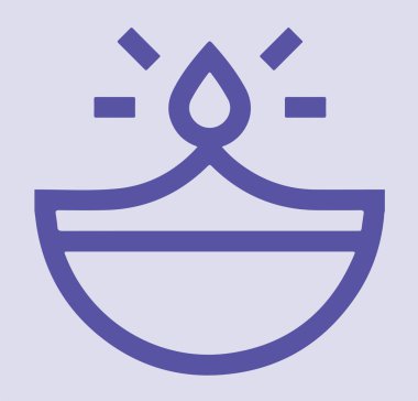 Geleneksel Hint Festivali Diwali Kutlamasının çizimi veya çizimi Hanging Metal Petrol Lambası kullanılarak, El Kumbh Kalash Düzenlenebilir Çizim Çizimi