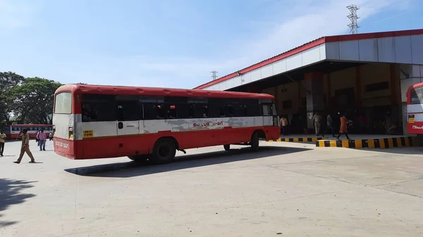 Maddur Karnataka India Nov 2020 Close Van Ksrtc Bus Stand — Stockfoto