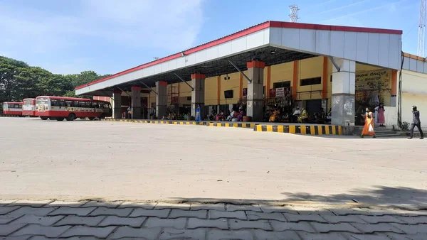 Maddur Karnataka India Nov 2020 Close Van Ksrtc Bus Stand — Stockfoto