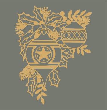 Mutlu Noeller ve Yeni Yıl Tasarım Element Özeti ve Siluet Düzenlenebilir Resim Çizimi veya Çizimi