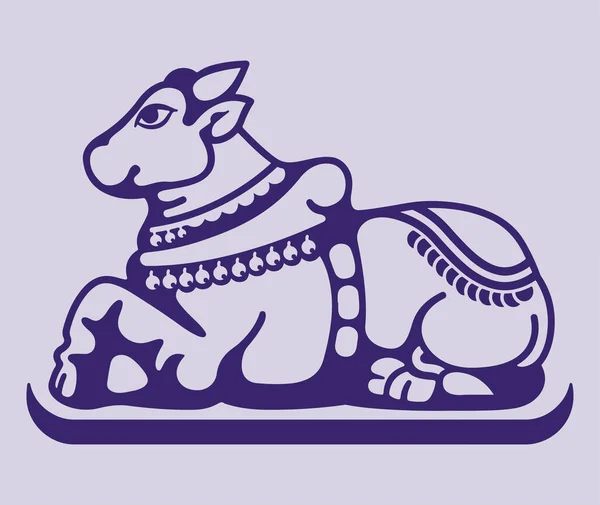Hindu tanrısı Lord Shiva Araç Nandi 'nin ya da Basava Ana Hattı Düzenlenebilir Resimlerinin çizimi ya da çizimi