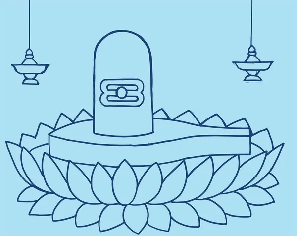 Desenho Esboço Shivalinga Signo Símbolo Senhor Shiva Esboço Editável Ilustração — Vetor de Stock