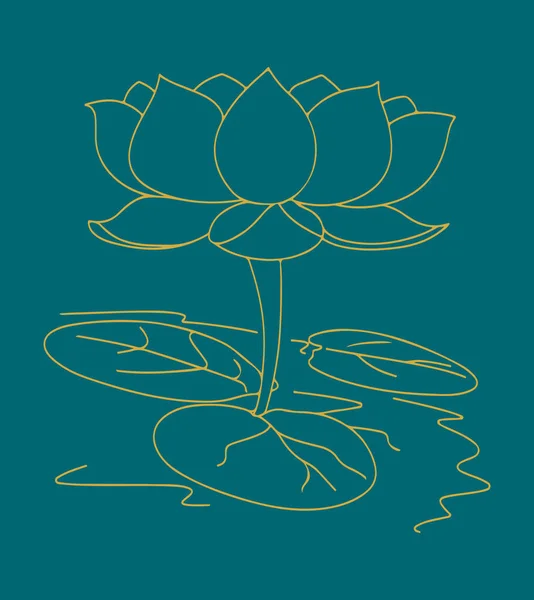 Çizim Çizim Hint Lotus Çiçeği Desen Düzenlenebilir Çizim Özgeçmişi — Stok Vektör