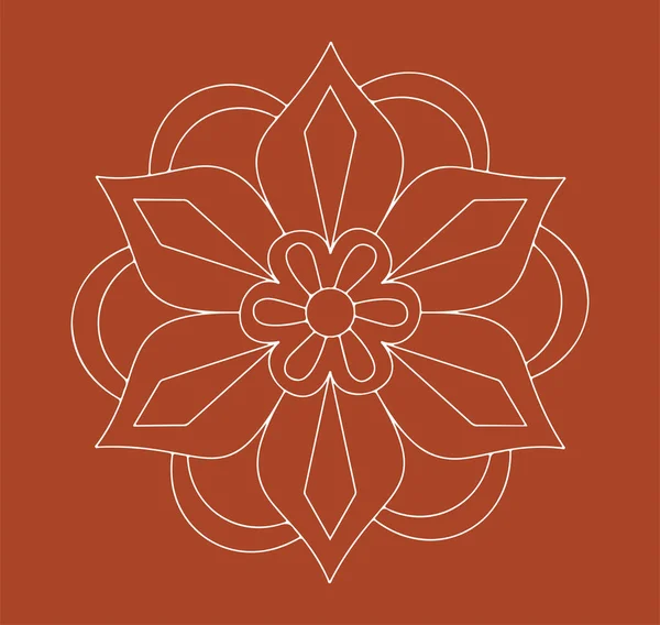 Çizim Çizim Hint Lotus Çiçeği Desen Düzenlenebilir Çizim Özgeçmişi — Stok Vektör