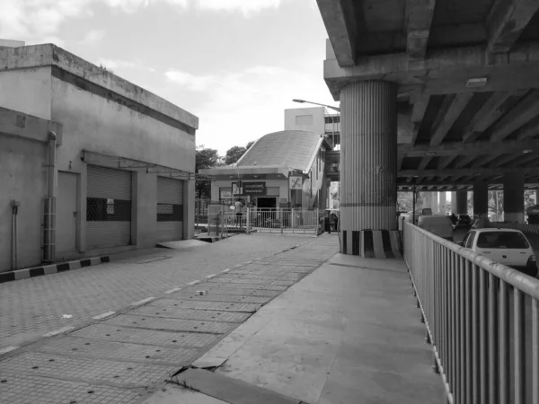 Bangalore Karnataka Indien Oktober 2020 Nahaufnahme Der Grünen Bahn Station — Stockfoto