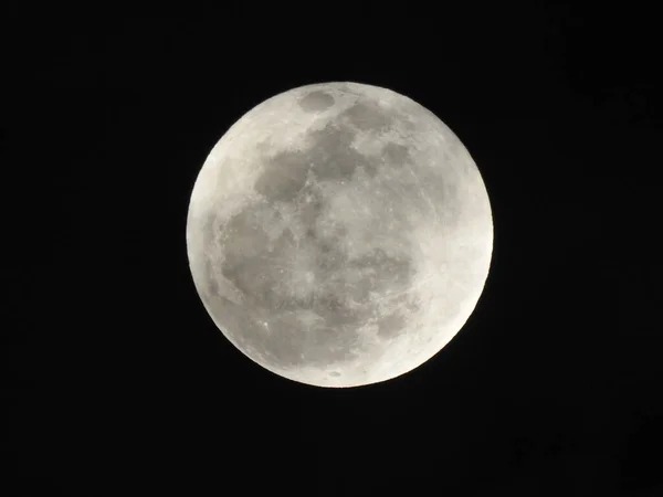 Closeup Real Natural Full Moon Sky Night Bangalore Karnataka India — Stok Foto