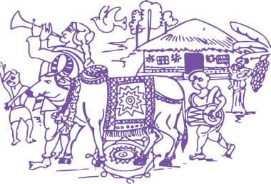 Farklı renkte giyinmiş, süslenmiş inek resmi ya da eskizi Gangireddu 'dur. Gangireddulu vallu halkı her aileye yalvarıp, onları kutsuyor. Müzik çalıyorlar, ev sahipleri giysi ve yemek sunuyorlar..