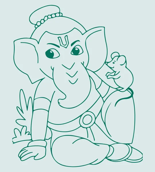 Zeichnung Oder Skizze Von Lord Ganesha Oder Vinayaka Modernes Konzept — Stockvektor