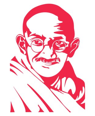 Hindistan 'ın Babası' nın ya da Mahatma Gandhiji 'nin Babası' nın çizimi ya da çizimi.