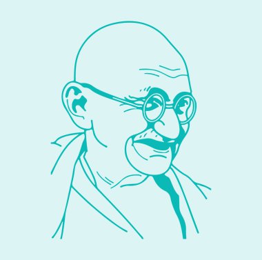 Hindistan 'ın Babası' nın ya da Mahatma Gandhiji 'nin Babası' nın çizimi ya da çizimi.