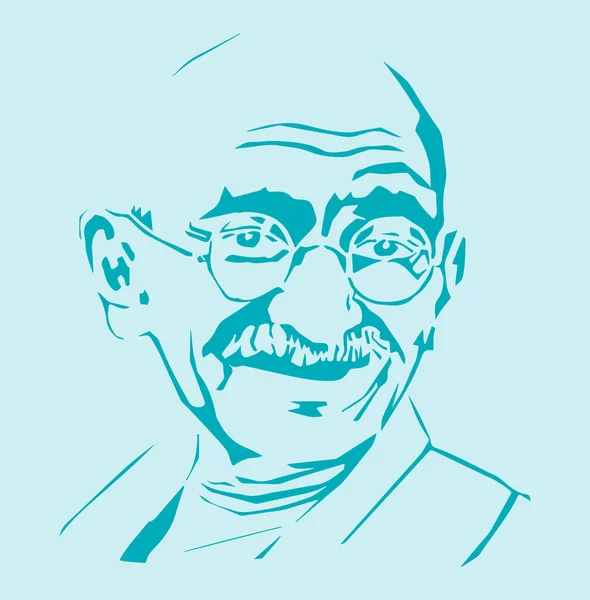 Drawing Sketch Father India Father Nation Mahatma Gandhiji Outline Editable — 스톡 벡터