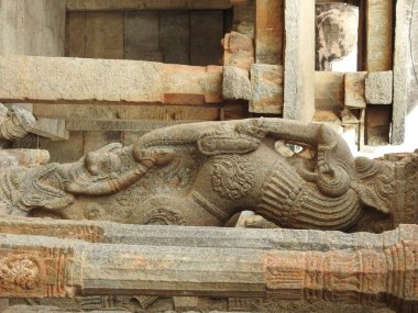 Closeup of beautiful Veerabhadra Hindu temple located in Lepakshi in the state of Andhra Pradesh, India clipart