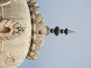 Hindistan 'ın Andhra Pradesh eyaletindeki Lepakshi' de bulunan güzel Veerabhadra Hindu tapınağına yakın plan