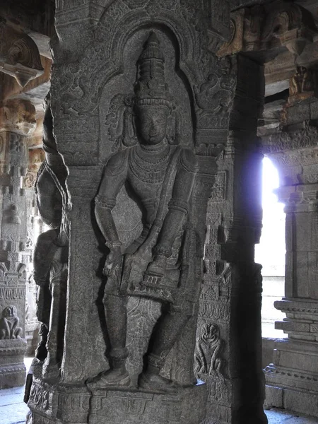 Primo Piano Del Bellissimo Tempio Veerabhadra Indù Situato Lepakshi Nello — Foto Stock