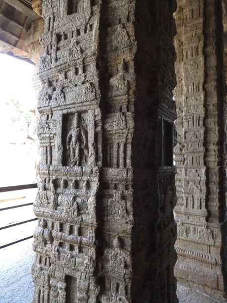 Primo Piano Del Bellissimo Tempio Veerabhadra Indù Situato Lepakshi Nello — Foto Stock