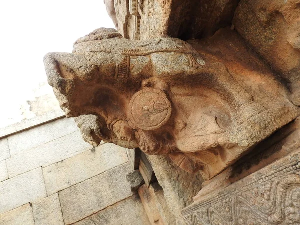 Close Belo Templo Hindu Veerabhadra Localizado Lepakshi Estado Indiano Andhra — Fotografia de Stock