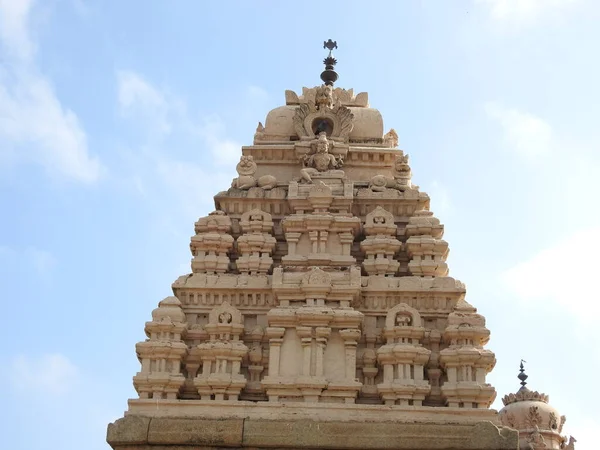 Zbliżenie Pięknej Veerabhadra Hinduskiej Świątyni Znajduje Się Lepakshi Stanie Andhra — Zdjęcie stockowe