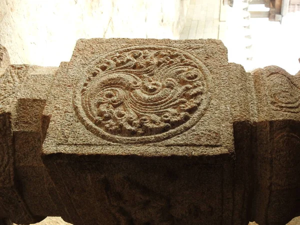 Close Belo Templo Hindu Veerabhadra Localizado Lepakshi Estado Indiano Andhra — Fotografia de Stock