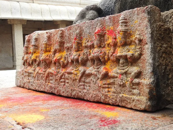 Zbliżenie Pięknej Veerabhadra Hinduskiej Świątyni Znajduje Się Lepakshi Stanie Andhra — Zdjęcie stockowe