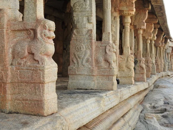 Közelkép Gyönyörű Veerabhadra Hindu Templom Található Lepakshi Állam Andhra Pradesh — Stock Fotó