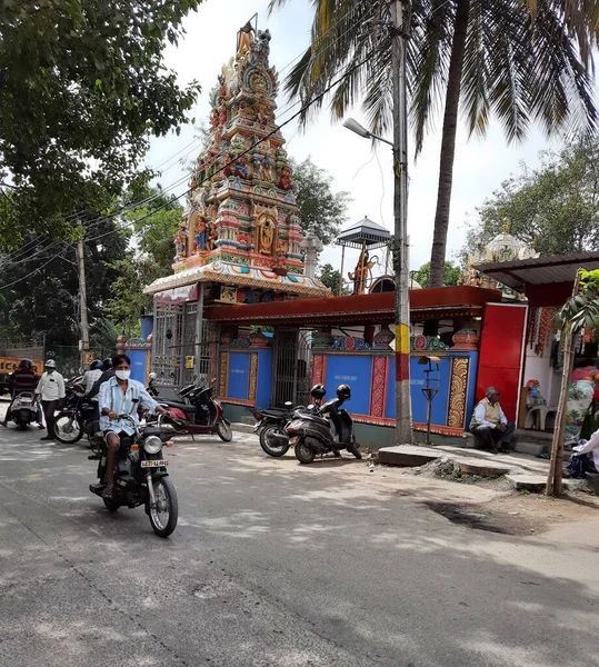 Bangalore Karnataka Indie Stycznia 2021 Zbliżenie Świątyni Gangamma Devi Arkavathi — Zdjęcie stockowe