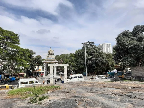 Bangalore Karnataka Hindistan Ocak 2021 Gavi Gangadareshwara Tapınağı Nın Giriş — Stok fotoğraf