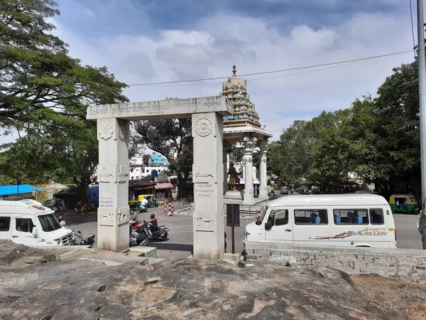 Bangalore Karnataka Hindistan Ocak 2021 Gavi Gangadareshwara Tapınağı Nın Giriş — Stok fotoğraf