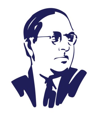 Dr. B R Ambedkar Taslak veya silueti Düzenlenebilir Resimlerinin Çizimi