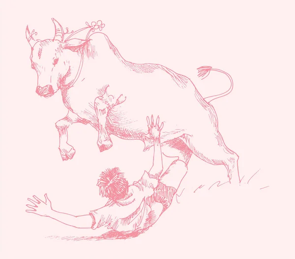 images Pencil Outline Jallikattu Logo nandi vector images