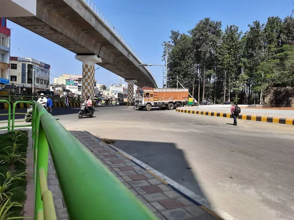 Bangalore Karnataka Hindistan Ocak 2021 Yeşil Hat Namma Metro Konanakunte — Stok fotoğraf