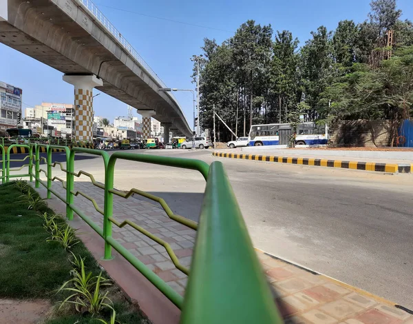 Bangalore Karnataka Índia Jan 2021 Fechar Bela Vista Linha Verde — Fotografia de Stock