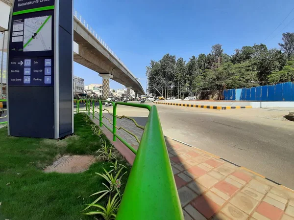 Bangalore Karnataka Índia Jan 2021 Fechar Bela Vista Linha Verde — Fotografia de Stock