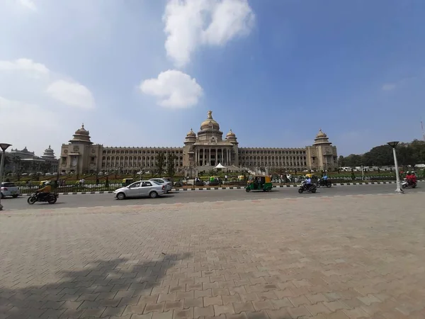 Bangalore Karnataka India Jan 2021 Closeup Beautiful Vidhana Soudha Місце — стокове фото