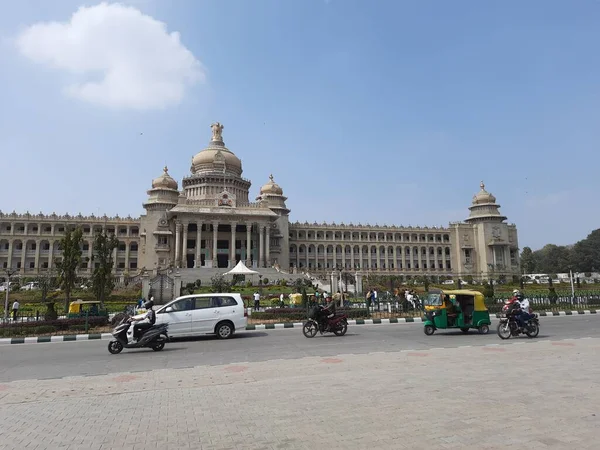 Bangalore Karnataka Indien Januar 2021 Nahaufnahme Der Schönen Vidhana Soudha — Stockfoto