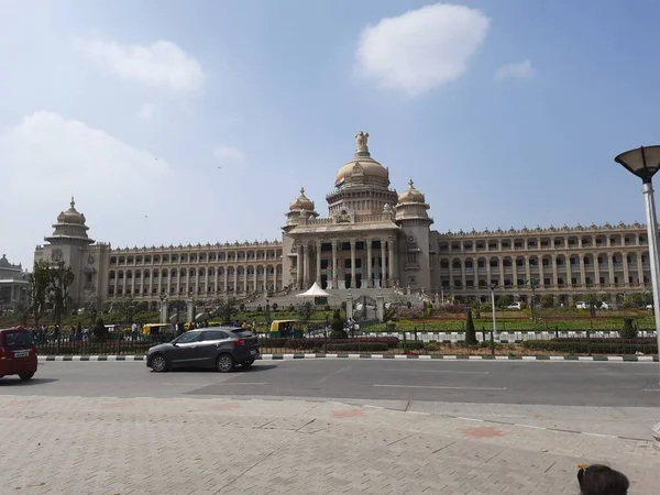 Bangalore Karnataka India Ene 2021 Primer Plano Hermosa Vidhana Soudha — Foto de Stock