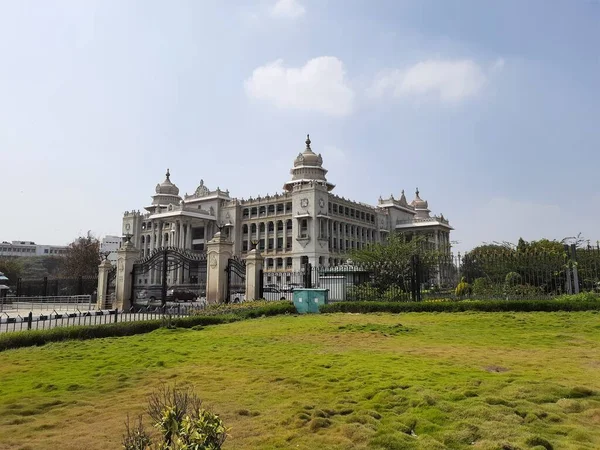 Bangalore Karnataka India Jan 2021 Closeup Beautiful Vidhana Soudha Gelegen — Stockfoto