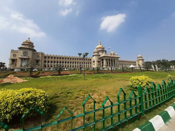 Bangalore Karnataka Indien Jan 2021 Närbild Beautiful Vidhana Soudha Ligger — Stockfoto
