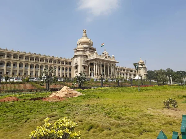 Bangalore Karnataka Indien Jan 2021 Närbild Beautiful Vidhana Soudha Ligger — Stockfoto