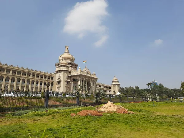 Bangalore Karnataka Indien Jan 2021 Närbild Beautiful Vidhana Soudha Ligger — Stockfoto