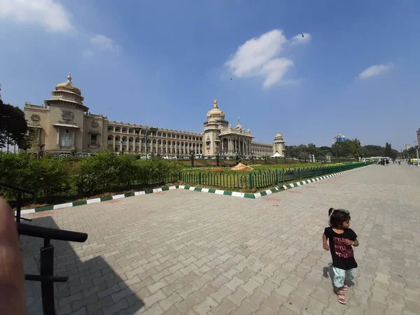 Bangalore Karnataka Indien Jan 2021 Närbild Beautiful Vidhana Soudha Ligger — Stockfoto