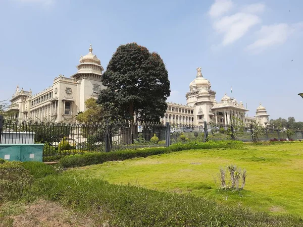 Bangalore Karnataka India Ene 2021 Primer Plano Hermosa Vidhana Soudha — Foto de Stock
